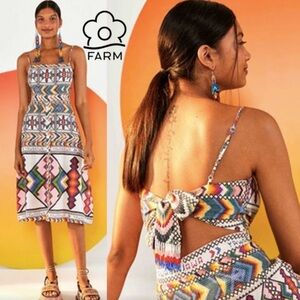Farm Rio Amulet Textured Lien Blend Sundress